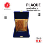 PLAQUE - Acrylic plate in wooden - with velvet box
