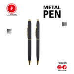 Matte Black & Silver Metal Ballpoint Pen