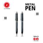 Glossy Black & Silver Metal Ballpoint Pen